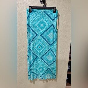 No Boundaries Blue Patterned Skirt